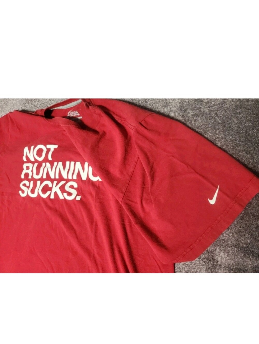 XL Nike Men's Red Graphic Short Sleeve Tee Not Running Sucks Shirt Athletics